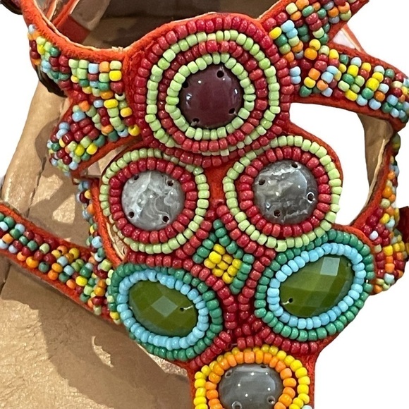 Euc No Angel women’s sandals, flats, beads, gems, boho, multicolour, size 7. - Picture 2 of 9